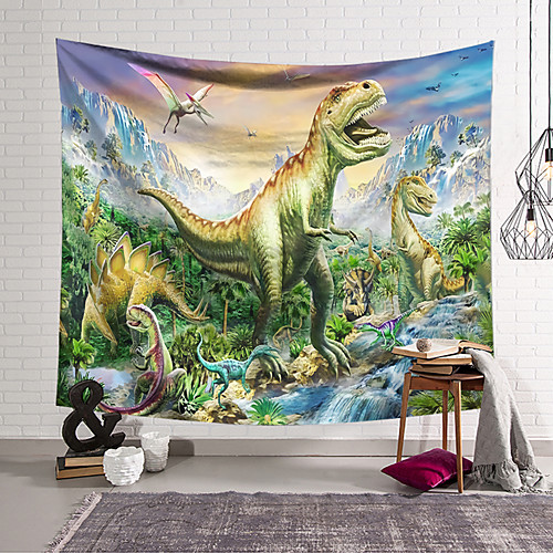 

Wall Tapestry Art Decor Blanket Curtain Hanging Home Bedroom Living Room Decoration Polyester Dinosaur World