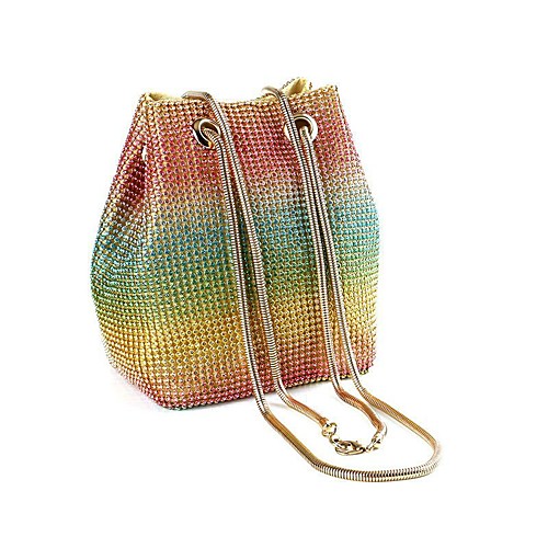 

Women's Girls' Bags Alloy Evening Bag Glitter Crystals Solid Color Party Going out Evening Bag Handbags Rainbow
