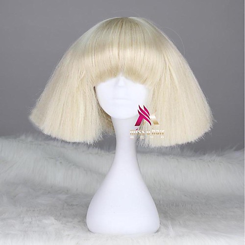 

Synthetic Wig lady gaga Straight Bob Wig Short Dark Brown Silver grey Dark Blonde Pink Green Synthetic Hair 12 inch Women's Comfy Fluffy Red Pink