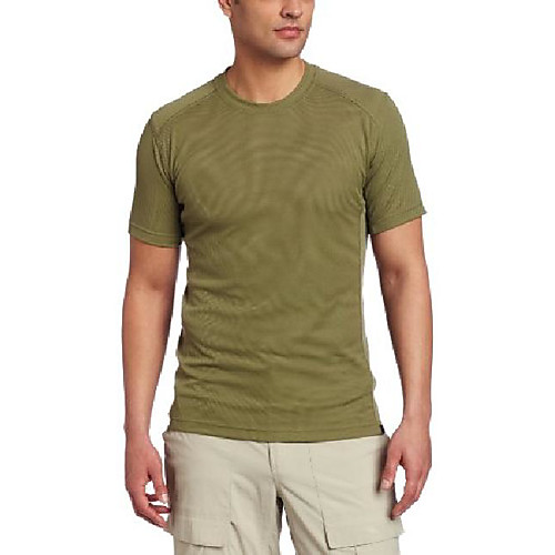 

Men's T shirt Hiking Tee shirt Short Sleeve Tee Tshirt Sweatshirt Top Outdoor Lightweight Breathable Quick Dry Sweat wicking Spring Summer Solid Color Dark Gray Wine ArmyGreen Hunting Fishing Climbing