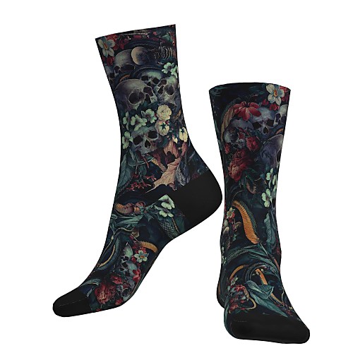 

Crew Socks Compression Socks Calf Socks Athletic Sports Socks Cycling Socks Women's Men's Bike / Cycling Lightweight Breathable Anatomic Design 1 Pair Graphic Skull Cotton Black S M L / Stretchy