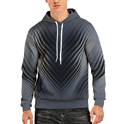 

Men's Pullover Hoodie Sweatshirt Graphic Optical Illusion 3D Print Daily 3D Print 3D Print Casual Hoodies Sweatshirts Dark Gray