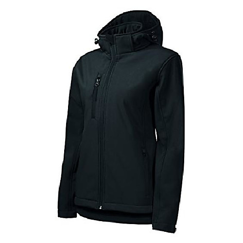 

waist-fitted softshell jacket for women with removable hood – highly water-resistant (black – size: xl)