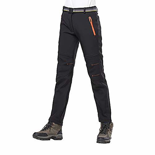

womens winter fleece lined trousers soft shell walking hiking trousers outdoor warm hiking skiing classic casual trousers