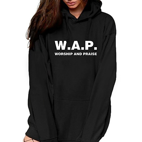 

Women's Pullover Hoodie Sweatshirt Graphic Text Front Pocket Daily Basic Casual Hoodies Sweatshirts White Black Red