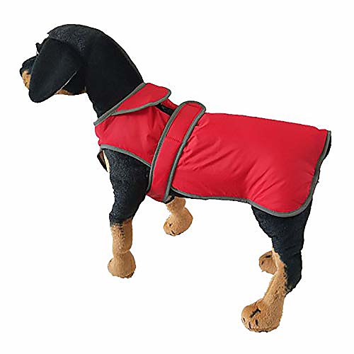 

pet dog winter warm coat puppy jacket clothes for small medium large dog (xl, red)