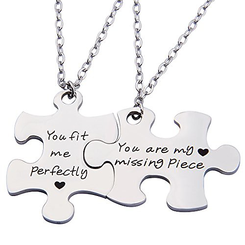 

couples puzzle keychain you are my missing piece you fit me perfectly set of two (necklace suit)