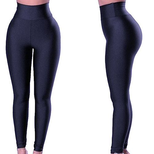 

Women's High Waist Yoga Pants Tights Leggings Tummy Control Butt Lift Breathable Solid Color Black Red Blue Winter Sports Activewear Stretchy / Moisture Wicking