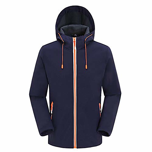 

women soft shell warm reflective jacket fashion waterproof sunscreen outdoor sports hooded coat navy
