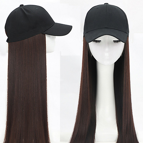 

Cosplay Costume Wig Natural Straight Side Part Wig Long Light Brown Dark Brown Black Black / Brown Synthetic Hair Women's Soft Cool Black Dark Brown