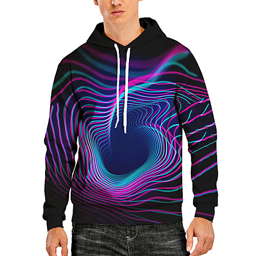 

Men's Pullover Hoodie Sweatshirt Graphic Optical Illusion 3D Print Daily 3D Print 3D Print Casual Hoodies Sweatshirts Rainbow