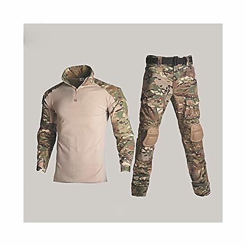 

tactical camouflage military uniform clothes suit men army clothes airsoft military combat shirt cargo pants knee pads (color : cp, size : l)