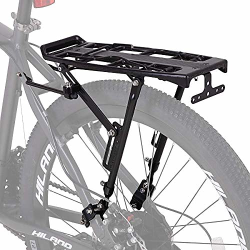 

hiland bike rear cargo rack aluminum luggage pannier carrier adjustable for 20-29 inch mountain road hybrid commuter city disc-brake electric bikes