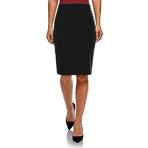 

women's straight velvet skirt, black, 6