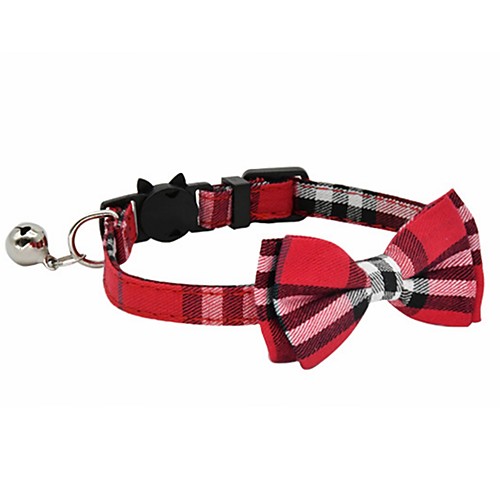 

Dog Cat Pets Tie / Bow Tie Bow Tie With Bell For Dog / Cat Bowknot Decoration Cute Plaid / Check Geometic British Padded Fabric Black Red Blue Pink Champagne 1pc