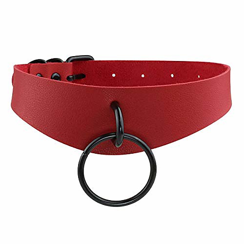 

eigso steampunk goth collar choker necklace rock hip-hop multicolor necklace with o ring for women