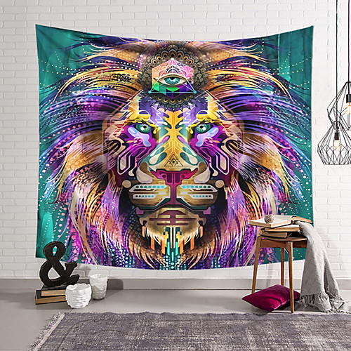 

Wall Tapestry Art Decor Blanket Curtain Hanging Home Bedroom Living Room Decoration Polyester Lion Head