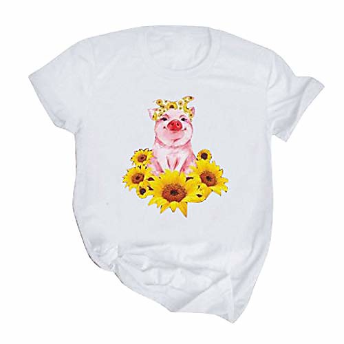 

summer tops for women sexy t shirts for women plus size, printed baseball t-shirt casual short sleeve letter graphic funny tees tops white