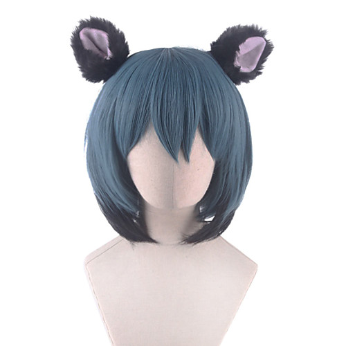 

Cosplay Costume Wig Synthetic Wig kinky Straight With Bangs Wig Short Lake Blue Synthetic Hair Women's Anime Cosplay Blue