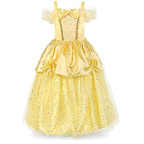 

girl princess costume paillette tulle party dress (7 years, yellow)