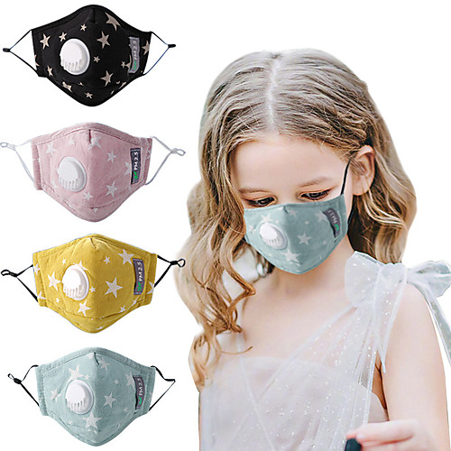 

10 pcs Children's Mask With Valve Pm2.5 Dust-proof And Anti-smog Cartoon Activated Carbon Filter Breathing Valve Pure Cotton Mask