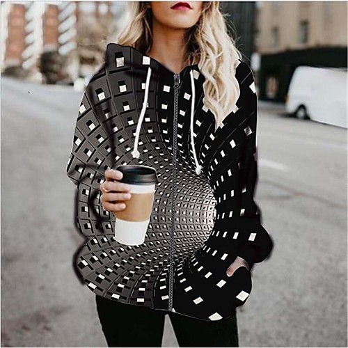 

Women's Pullover Hoodie Sweatshirt Graphic 3D Print Daily Going out 3D Print Basic Hoodies Sweatshirts Black Purple Yellow