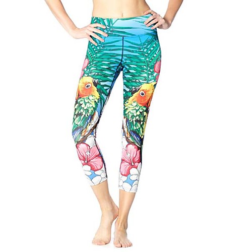 

Women's Casual Yoga Comfort Daily Yoga Leggings Pants Print Patterned Calf-Length Print Blue