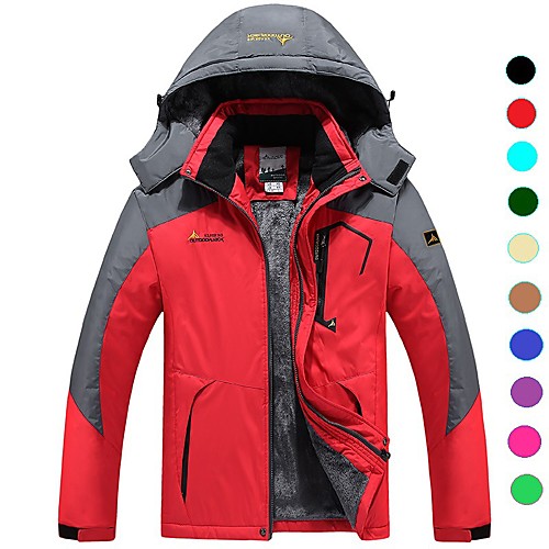 

Men's Ski Jacket Fleece Jacket Ski / Snowboard Winter Sports Thermal Warm Waterproof Windproof Fleece Terylene Jacket Winter Fleece Jacket Ski Wear / Long Sleeve / Plus Size