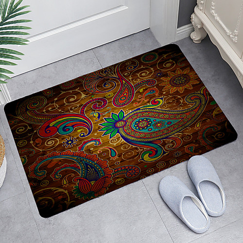 

Color Pattern Wooden Board Digital Printing Floor Mat Modern Bath Mats Nonwoven Memory Foam Novelty Bathroom