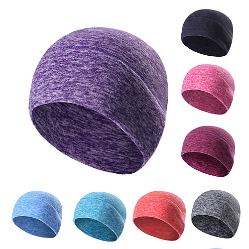 

skull cap ear warmer helmet liner for men - winter beanie hat for skiing,running,cycling - fits under helmet purple