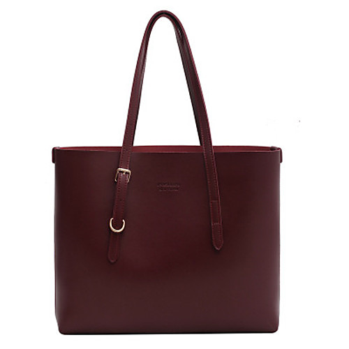 

Women's Bags PU Leather Leather Tote Top Handle Bag Buttons Zipper Daily Outdoor Handbags Baguette Bag Black Red Khaki Brown
