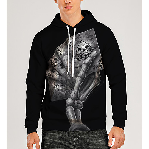 

Men's Pullover Hoodie Sweatshirt Graphic 3D Front Pocket Daily 3D Print 3D Print Casual Hoodies Sweatshirts Black