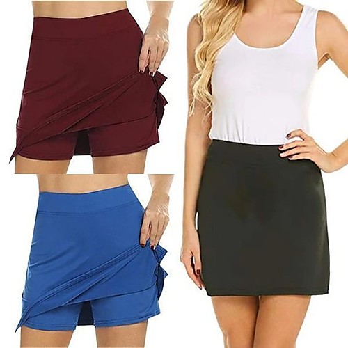 

Women's 2 in 1 Running Shorts with Built In Shorts Athletic Bottoms 2 in 1 Split Fitness Gym Workout Running Active Training Exercise Breathable Quick Dry Soft Sport Solid Colored White Black Blue