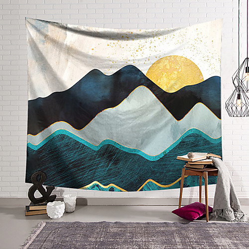 

Wall Tapestry Art Decor Blanket Curtain Hanging Home Bedroom Living Room Decoration Polyester Abstract Mountains Sunrise Sunset Oil Painting Pattern