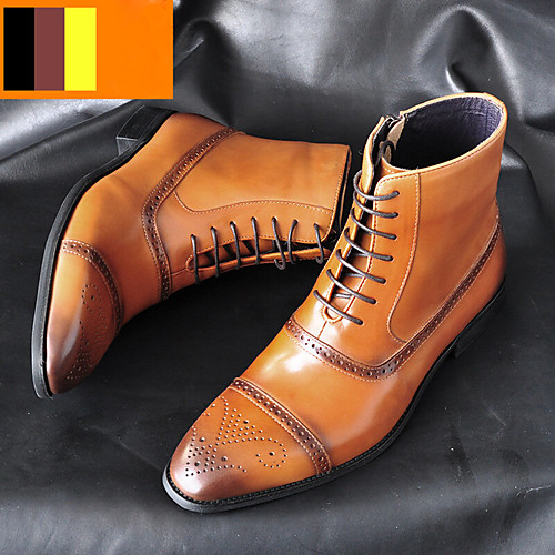 

men carved comfy slip resistant casual brogue formal ankle boots