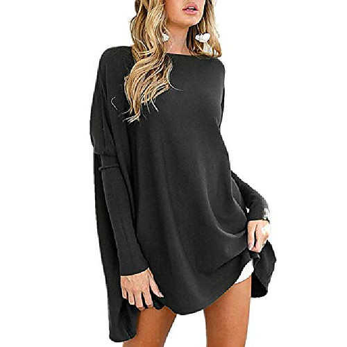 Women's tunic tops for leggings oversized shirts casual batwing long sleeve loose pullover tops tunics a90heise-l black, lightinthebox  - buy with discount