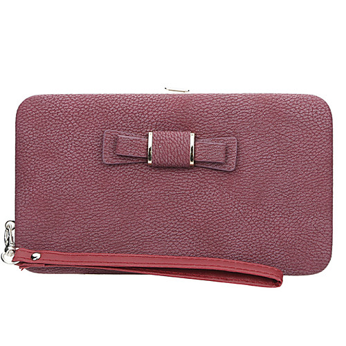 

Women's Bags PU Leather Wallet Bow(s) Solid Color Daily Office & Career 2021 Black Blue Purple Red