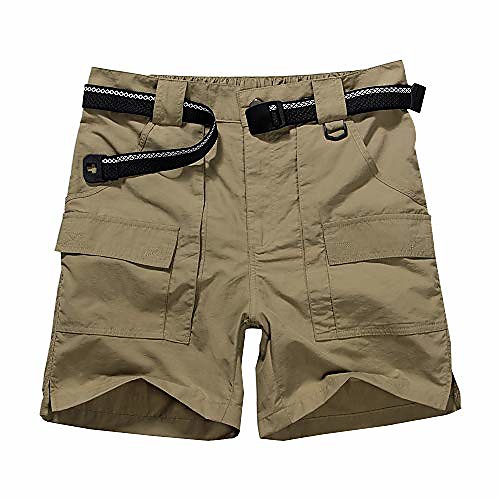

men's outdoor casual expandable waist lightweight water resistant quick dry cargo fishing hiking shorts (6033 khaki 29)