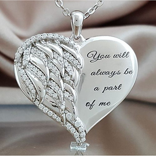 

925 sterling silver angel wing heart cremation pendant necklaces jewelry