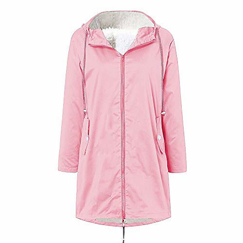 

women winter warm thick raincoat, ladies wind and waterproof parka jacket, long sleeve breathable hooded overcoats windbreaker