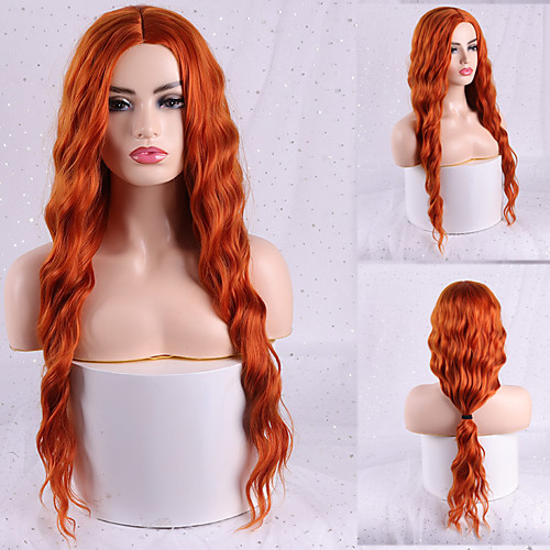 

Cosplay Costume Wig Body Wave Middle Part Glueless Lace Front Wig Long A15 A16 A17 A18 A19 Synthetic Hair Women's Classic Fashion Red Pink
