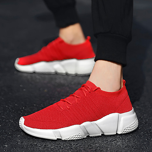 

Men's Trainers Athletic Shoes Sporty Casual Daily Outdoor Running Shoes Fitness & Cross Training Shoes Walking Shoes Tissage Volant Breathable Wear Proof White Black Red Fall Summer