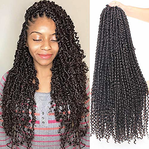 

xtrend pre-twisted passion twist hair 22 inch bohemian water wave crochet curly hair 6 packs 15 strands/pack pre-looped passion twist crochet braids hair extensions 2#