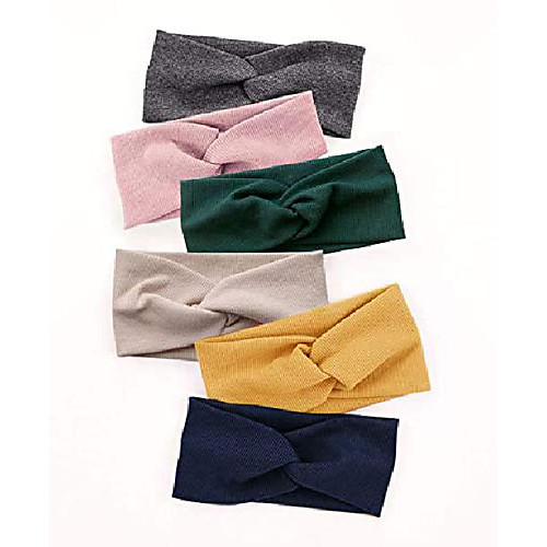 

turban headbands for women wide head wraps knotted elastic teen girls yoga workout solid color hair accessories 1 pack