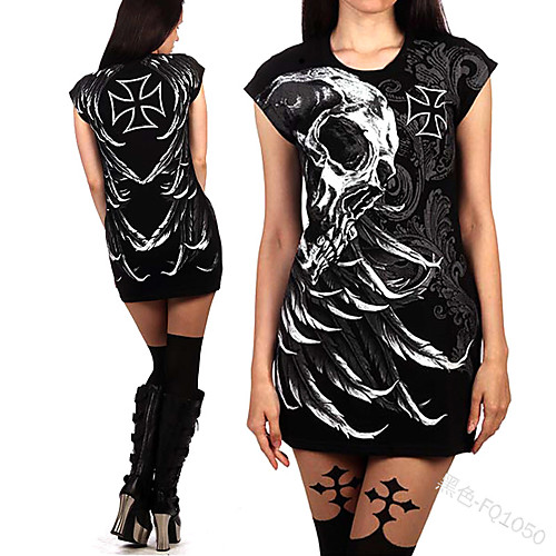 

Women's T Shirt Dress Tee Dress Short Mini Dress Black Purple Sleeveless Floral Print Fall Spring Round Neck Hot Sexy 2021 S M L XL XXL 3XL 4XL 5XL / Plus Size