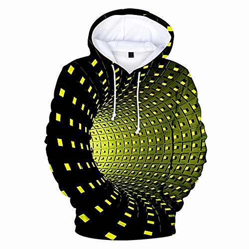 

3d print hoodie men hoodie with swirl dots design, men pullover sweatshirt casual long sleeve tops pullover hoodie (yellow, l)