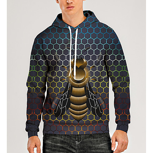 

Men's Pullover Hoodie Sweatshirt Animal Patterned Graphic 3D Print Daily 3D Print 3D Print Casual Hoodies Sweatshirts Rainbow