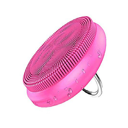 

facial cleansing brush, silicone waterproof electric face brush, gentle exfoliation for all skin types. (pink)