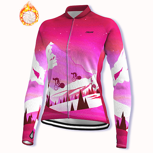 

21Grams Women's Long Sleeve Cycling Jacket Winter Fleece Spandex Red Bike Jacket Mountain Bike MTB Road Bike Cycling Fleece Lining Warm Sports Clothing Apparel / Stretchy / Athleisure