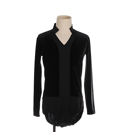 

Figure Skating Top Men's Boys' Ice Skating Top Black High Elasticity Training Competition Skating Wear Solid Colored Long Sleeve Ice Skating Figure Skating / Kids